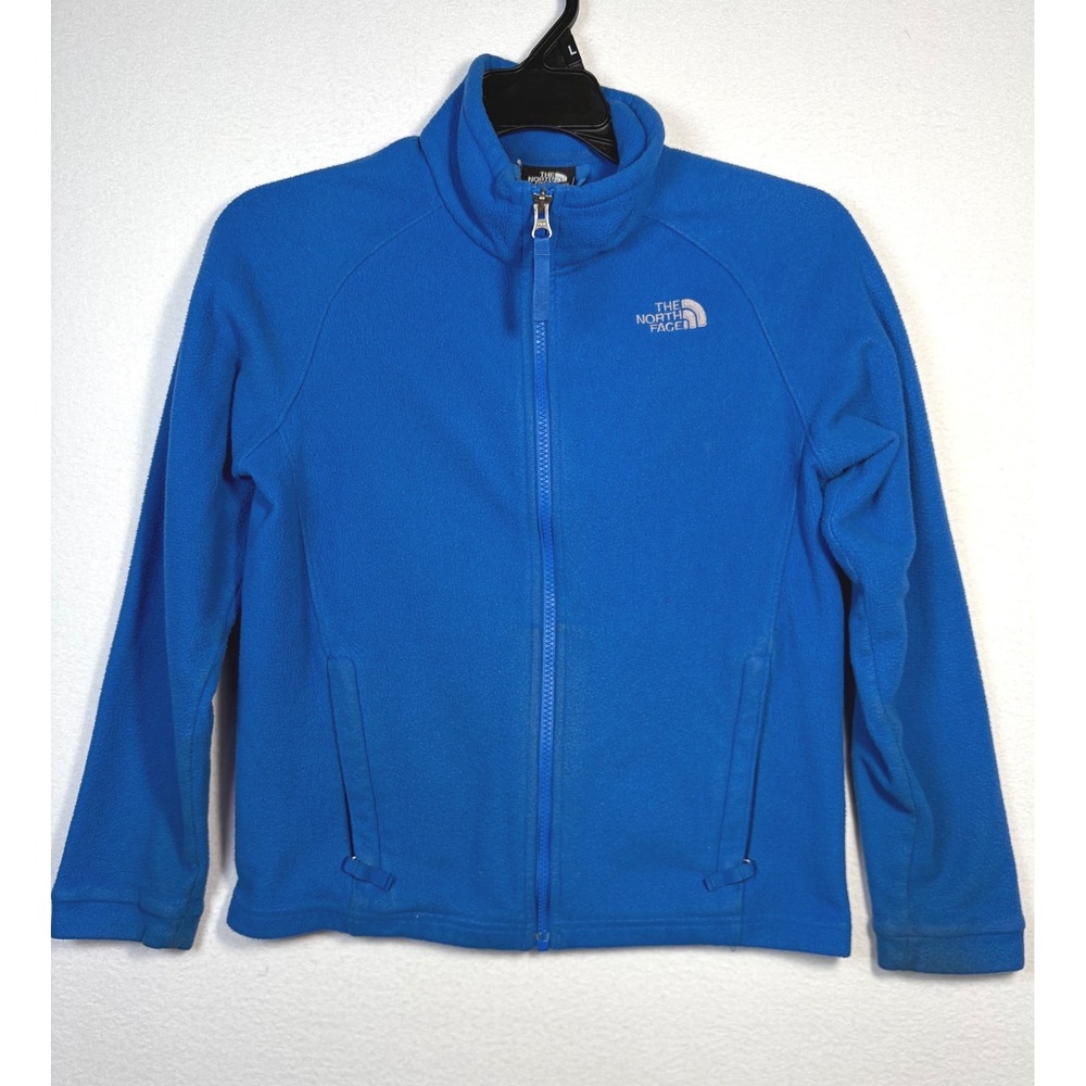 The North Face Fleece Jacket Boys M 10-12 Blue Excellent Full Zip Outdoor Layer